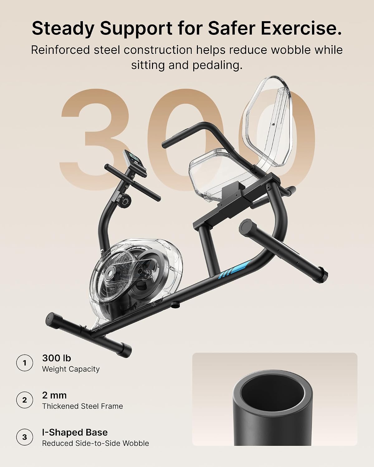 Thumbnail 6 de MERACH Recumbent Exercise Bike with 8-Level Resistance