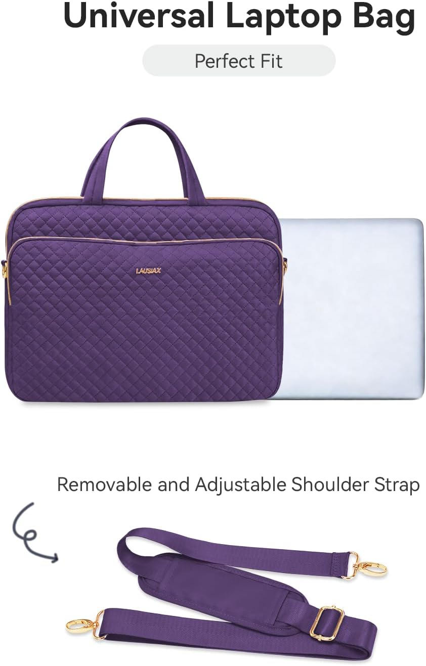 Detalle de Lausiax Laptop Case Bag: Waterproof 14–14.5 inch Sleeve for Everyone, Purple