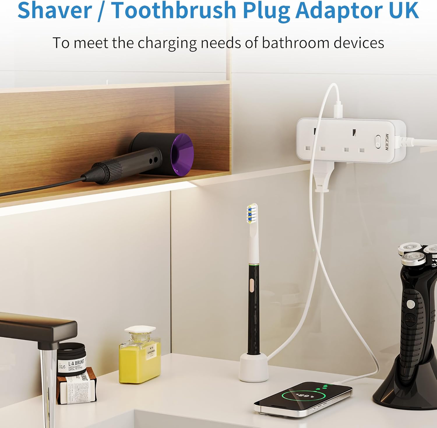 Detalle 2 de Mscien 5M Extension Lead with 3 USB Ports