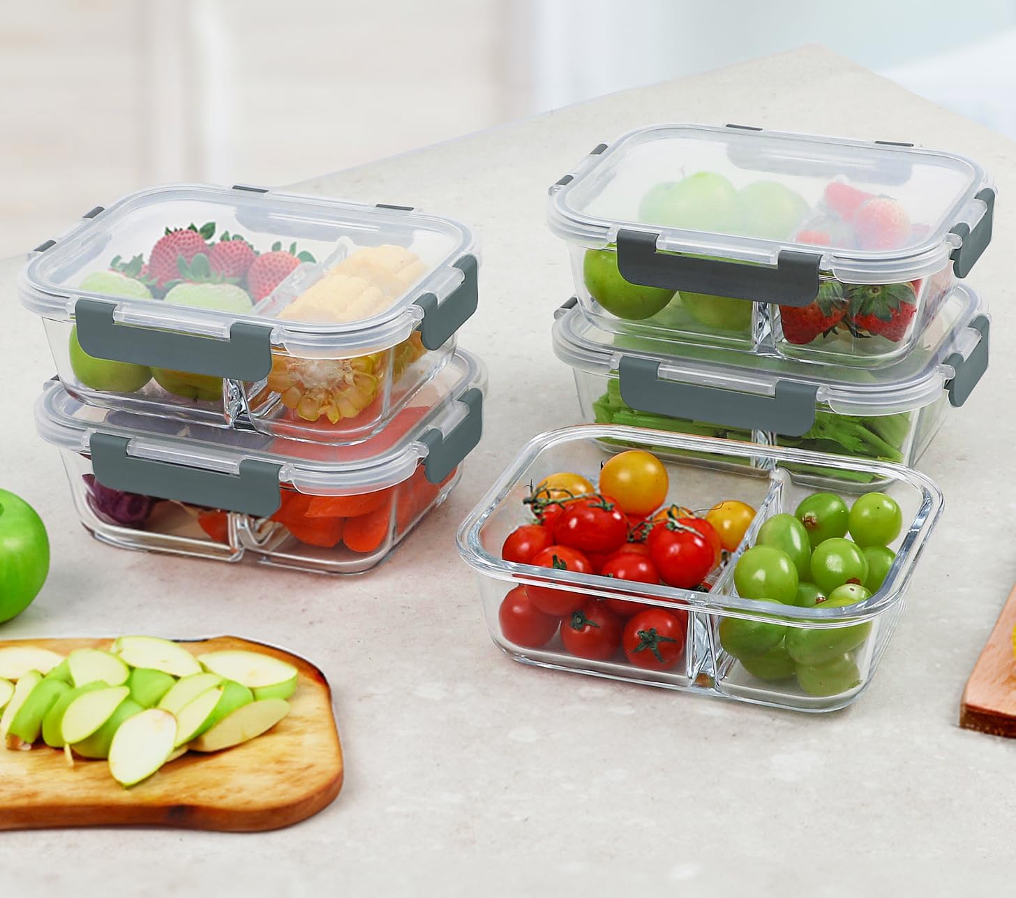 Thumbnail 5 de M MCIRCO 10-Pack 30 Oz Glass Meal Prep Containers 🍱