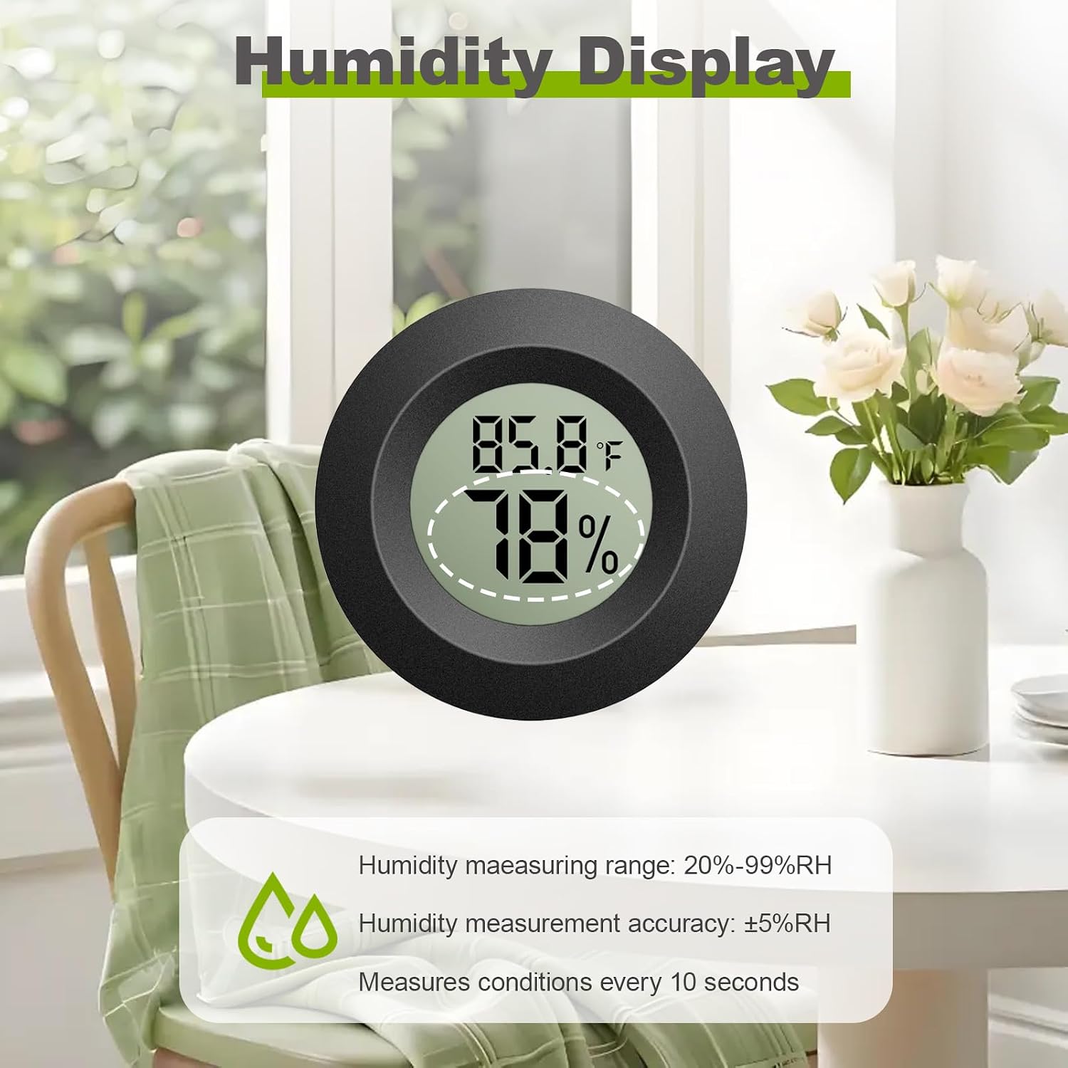 Detalle de TeqyAqs Mini Hygrometer Thermometer, 4-Pack