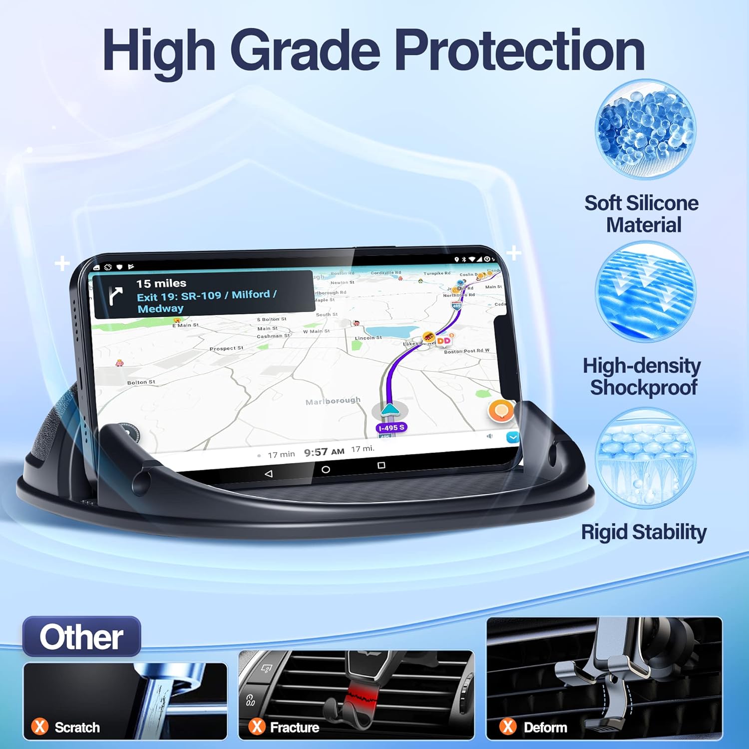 Detalle 2 de Loncaster Car Phone Holder silicone anti-slip pad
