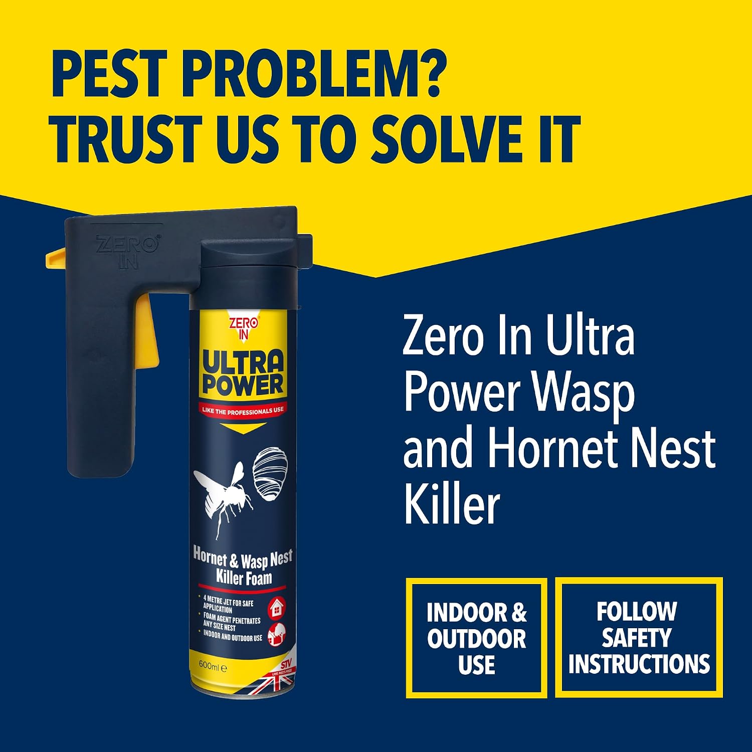 Thumbnail 1 de Zero In Ultra Power Wasp & Hornet Nest Killer Foam (600ml)