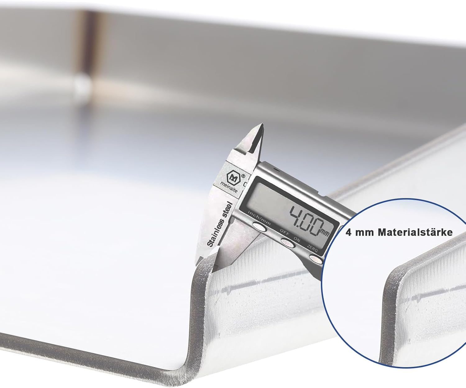 Thumbnail 2 de 40x30 cm Edelstahl Plancha Grillplatte – Set inkl. Spachtel & Schaber, 4 mm stark