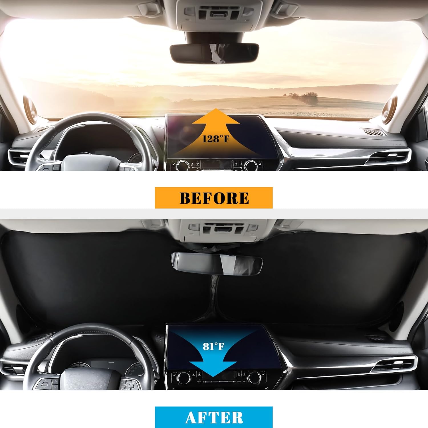 Detalle de PeakPurit Windshield Sun Shade for Lexus RX 2016–2022