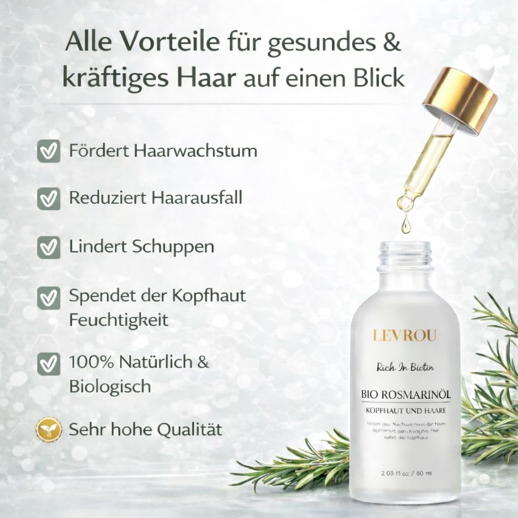 Detalle 2 de Levrou Rosmarinöl Haare 60ml Bio Haaröl