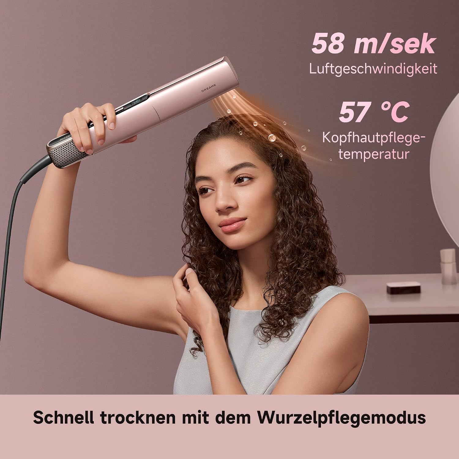 Detalle de DREAME Aero Straight Pro 2-in-1 Luftglätter – KI Styling, Dualer Luftstrom, 120.000 U/min