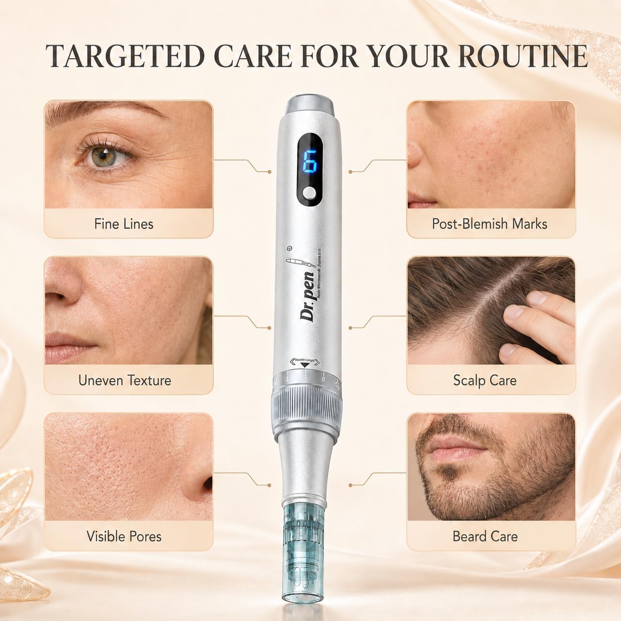 Detalle 2 de DMFAUM FW-M7 Microneedling Pen, 6 Speeds, Adjustable Depth, Type-C Charging