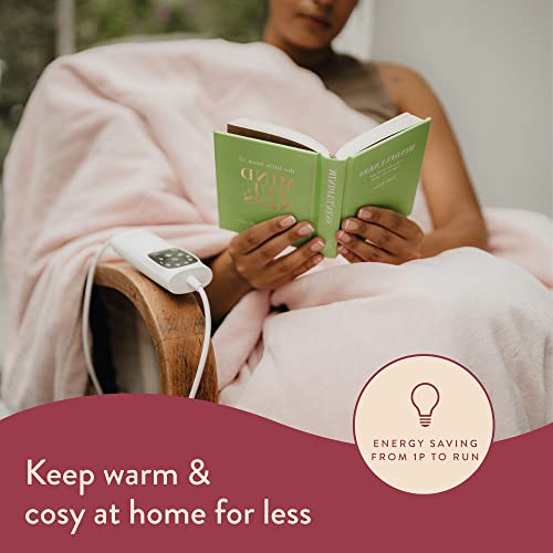 Detalle de Dreamland Snuggle Up Electric Throw in Dusky Pink