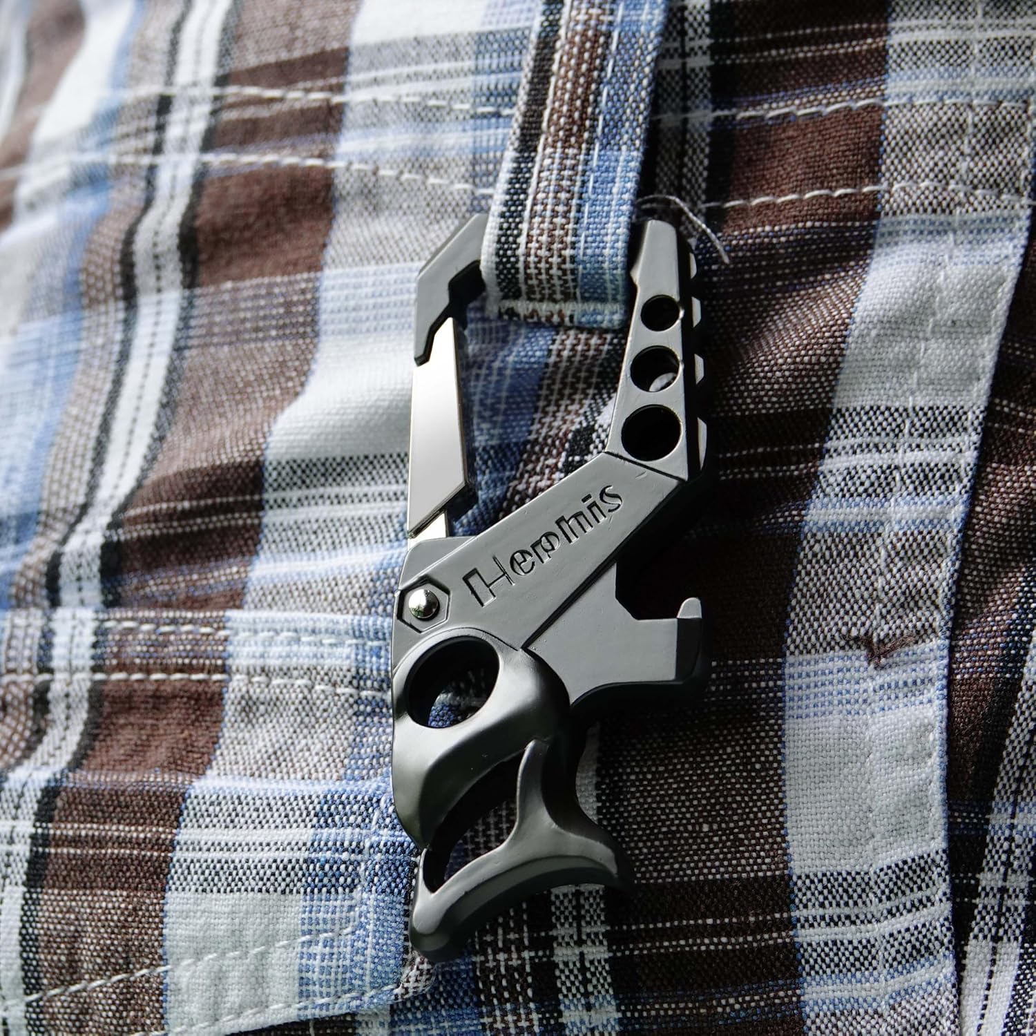 Detalle de Hephis Skull Heavy Duty Key Chain with Car Emergency Escape Tool