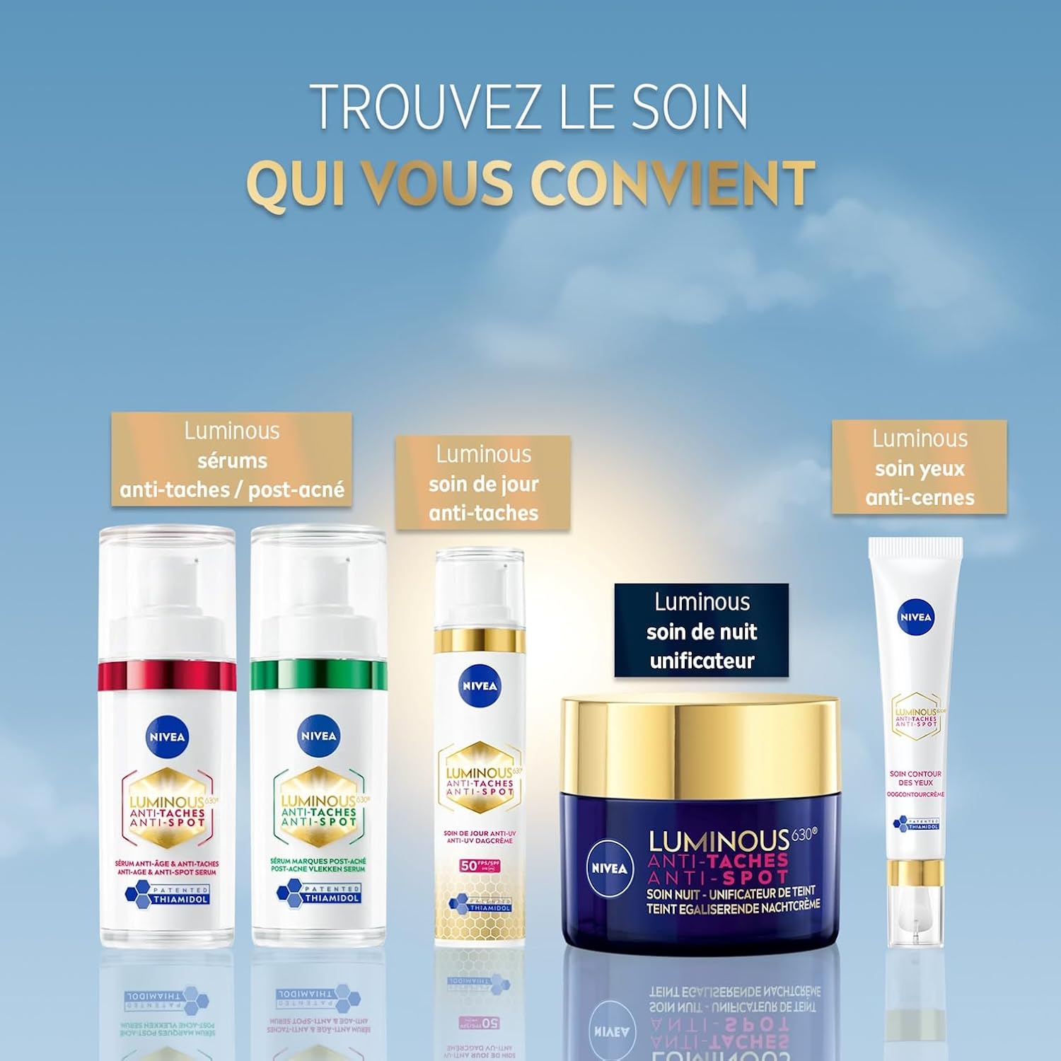 Detalle de NIVEA Luminous 630 contour des yeux anti-cernes & anti-poches à l’acide hyaluronique et caféine