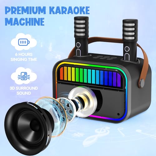 Detalle 2 de Machine de karaoké portable avec 2 microphones ⚙