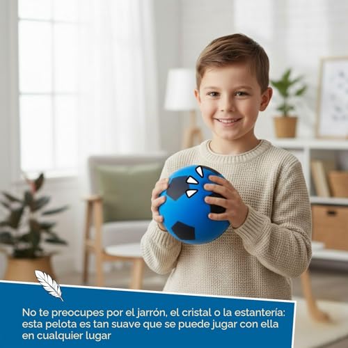 Detalle de Alldoro Balón de Espuma Azul Ø20 cm – Fútbol suave para interiores