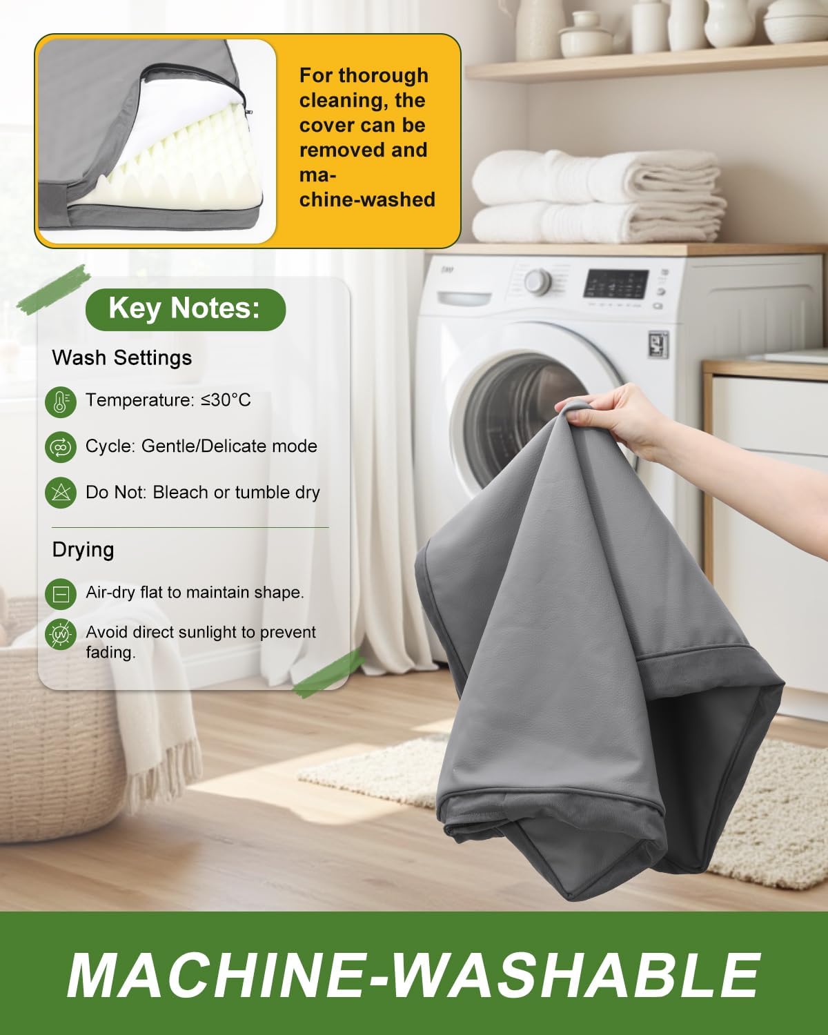 Thumbnail 4 de Favodormir Waterproof Large Dog Bed for Crate (Orthopedic Mattress) 104x68x8cm, Grey
