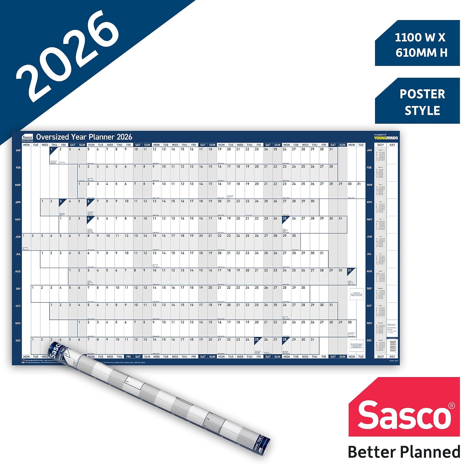Thumbnail 6 de Sasco 2026 Wall Planner 91.5x61cm ๐