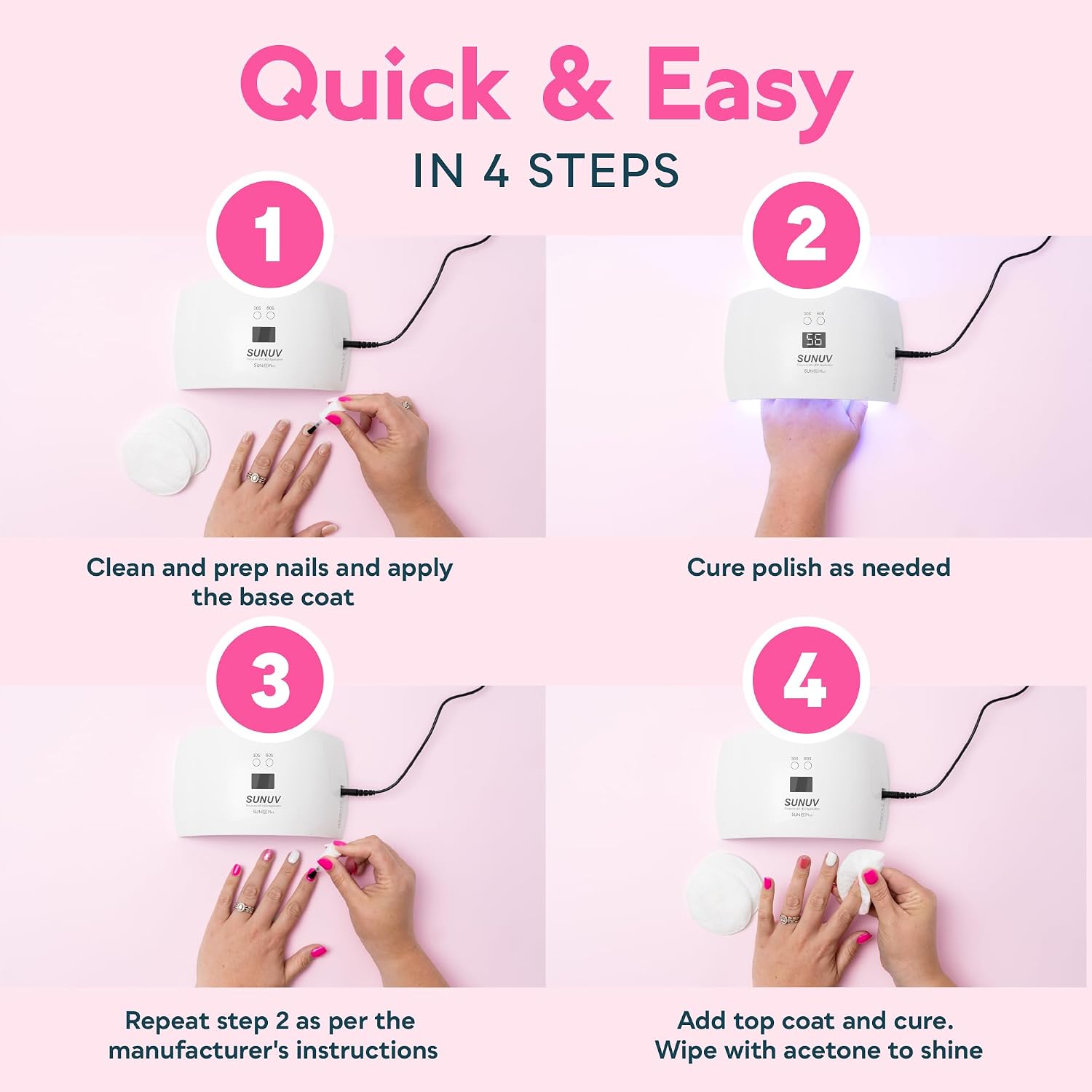 Detalle de SUNUV Lampada Asciuga Unghie LED/UV con sensore automatico e schermo LCD per manicure e pedicure a casa