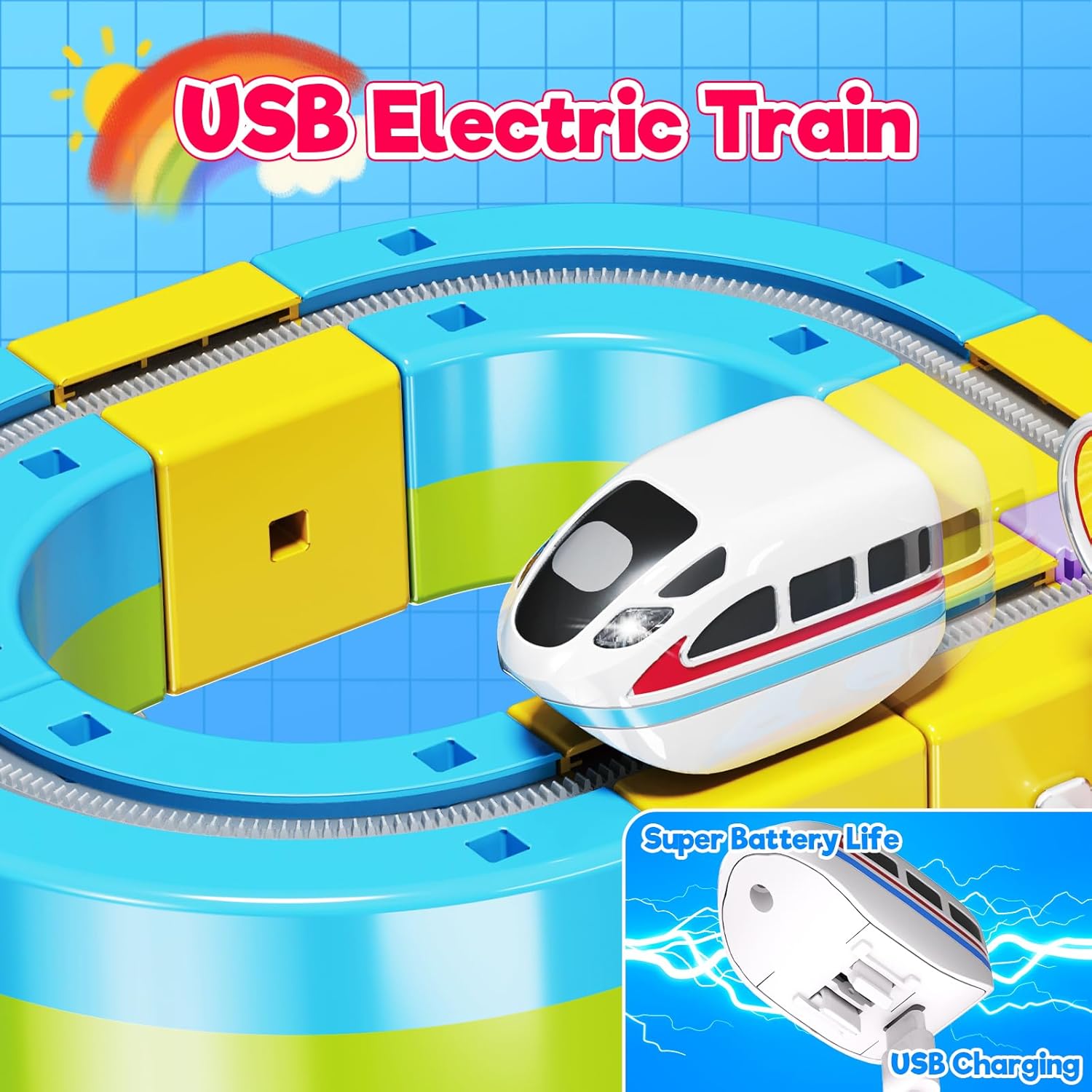 Thumbnail 1 de Only Electric Train Cars (2-Pack) for Magneverse Tracks – USB Rechargeable