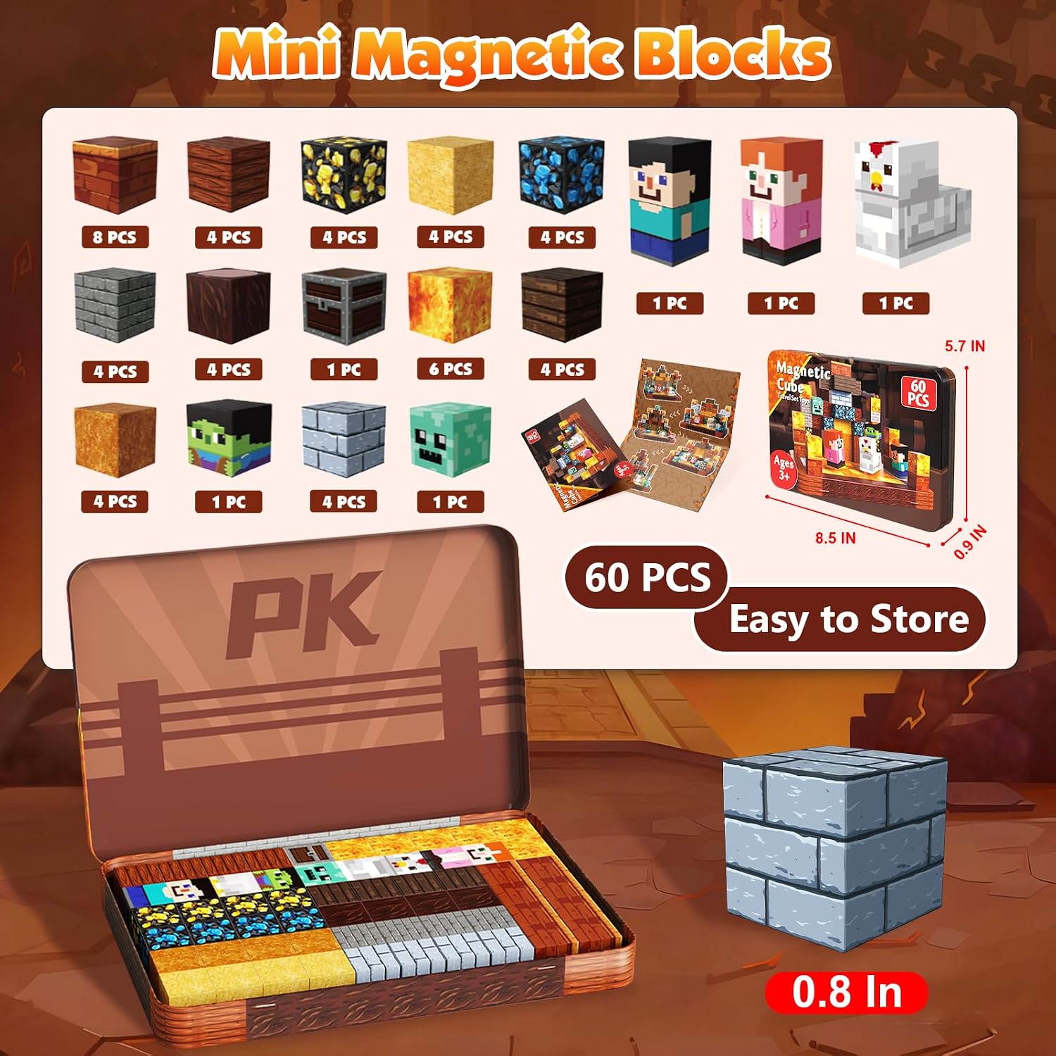 Detalle 2 de Magnetic Blocks 60PCS Travel Set
