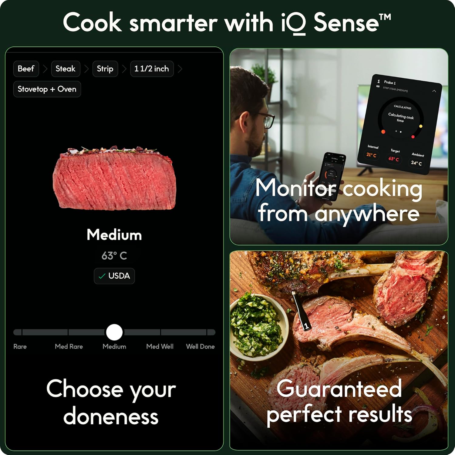 Thumbnail 1 de CHEF iQ Sense Smart Wireless Meat Thermometer with 2 Probes