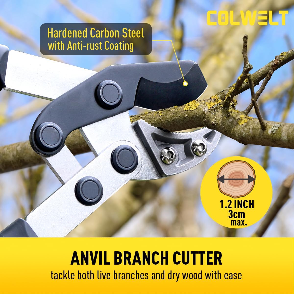 Detalle 2 de Colwelt Garden Shears for Hedges Set 3Pcs, 42cm – Compact Pruning Kit