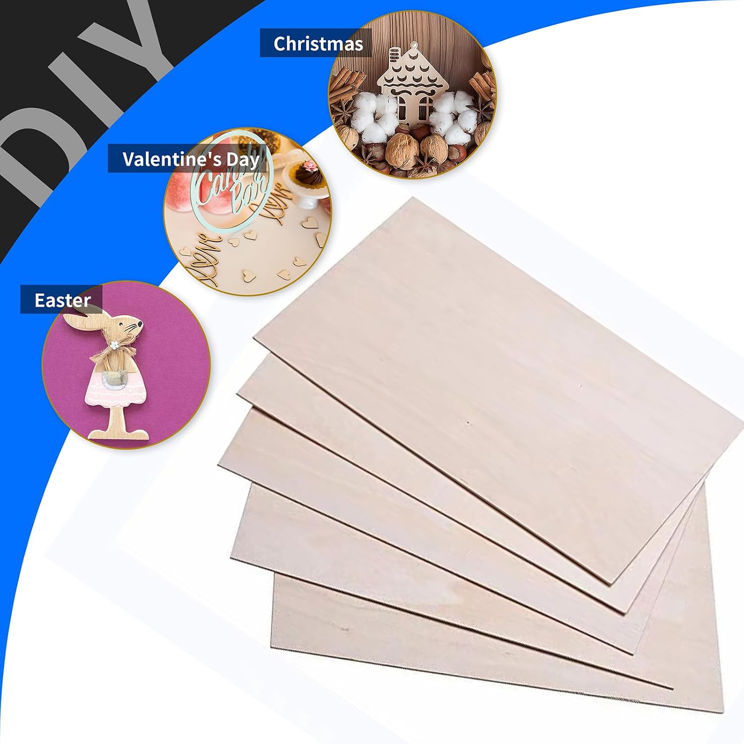 Detalle de Mtalluste Basswood Sheets, 36-Pack 3mm Unfinished Wood for Crafts