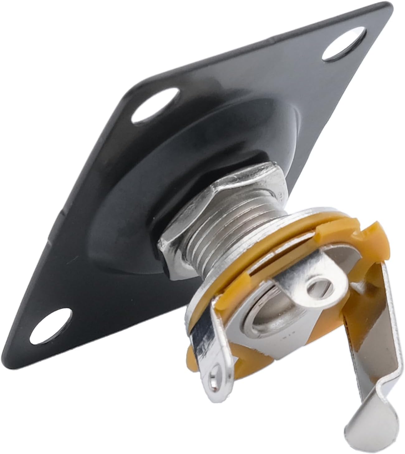 Detalle 2 de Xuxing 012 Square Guitar Jack Socket, Black Metal, 1/4-Inch Mono
