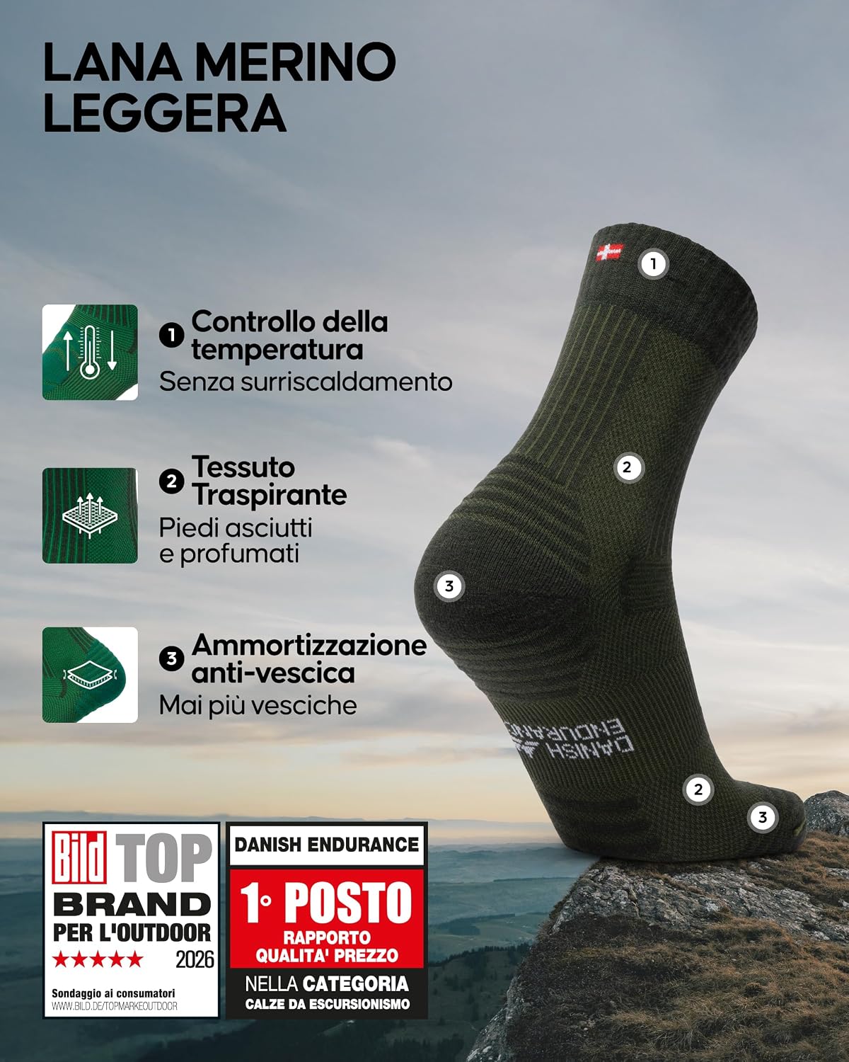 Thumbnail 1 de DANISH ENDURANCE calzini trekking 3 paia