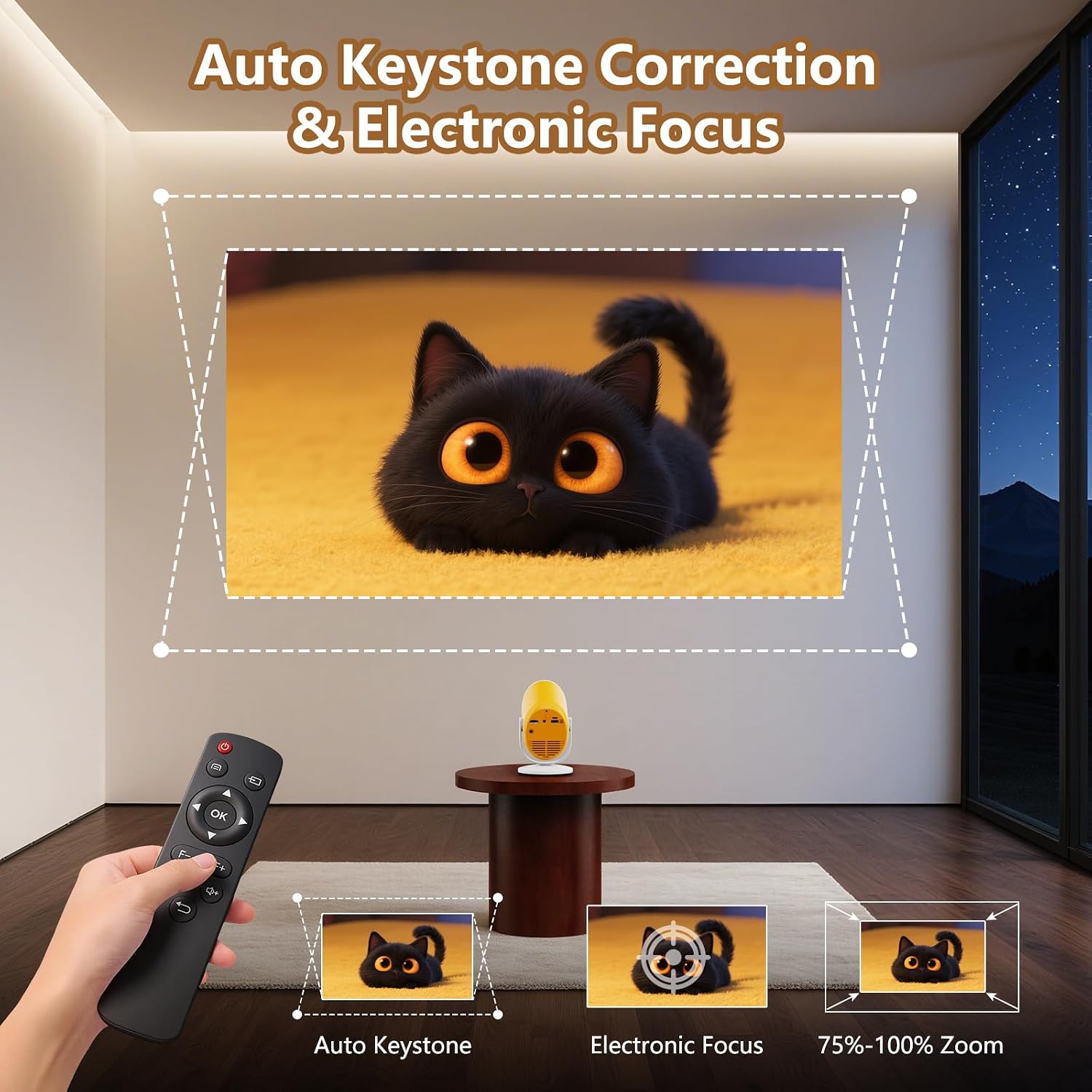 Detalle 2 de Wepvo Mini Projector 180° Rotatable