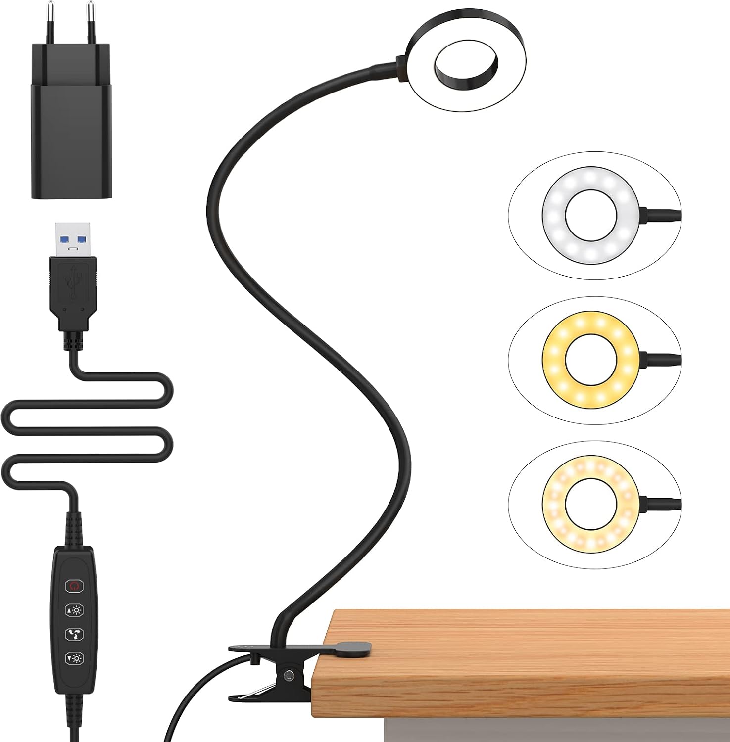 Detalle de iZELL 23 LED Leselampe Bett Dimmbar 70cm