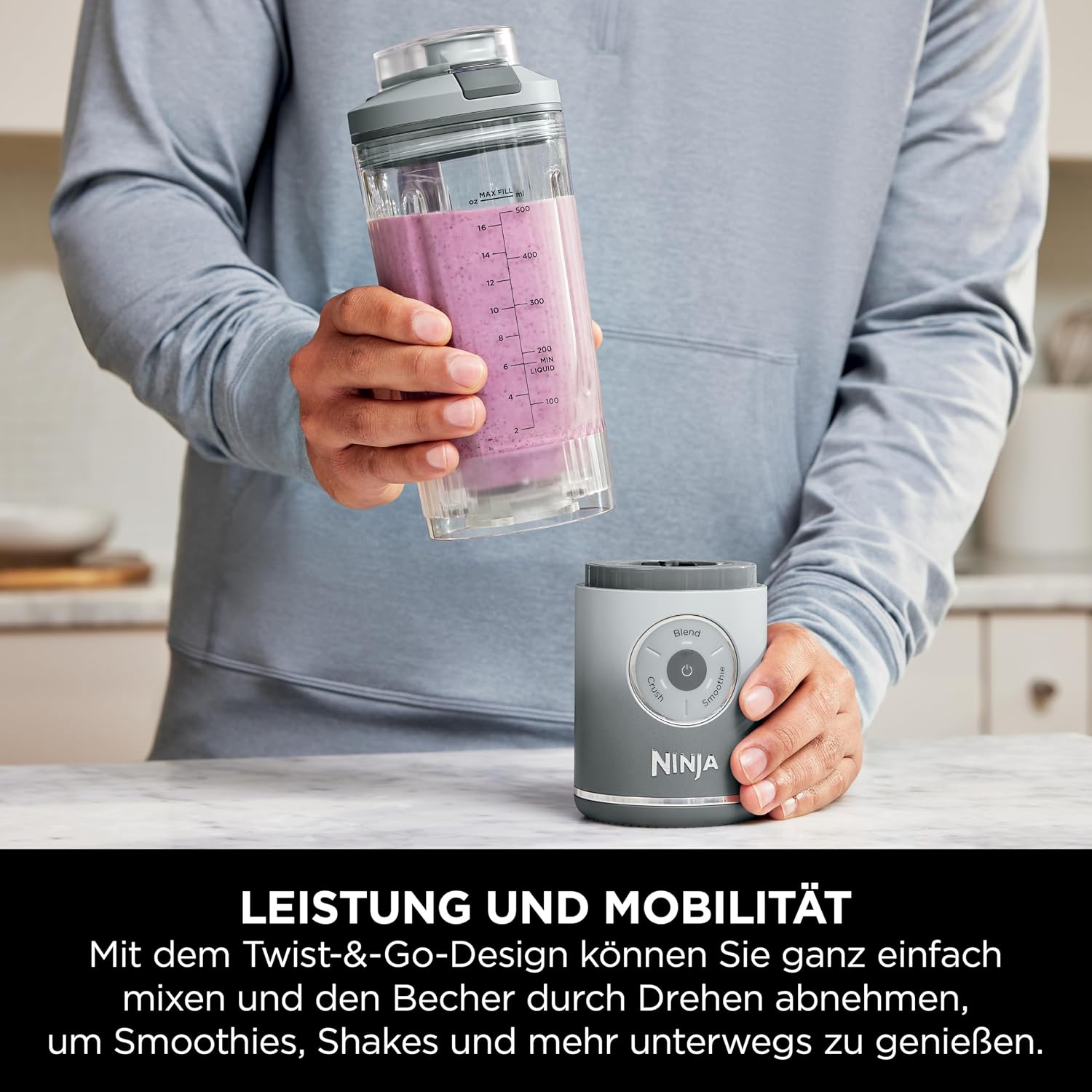 Detalle de Ninja Blast Max 570 ml Tragbarer Mixer đ„€
