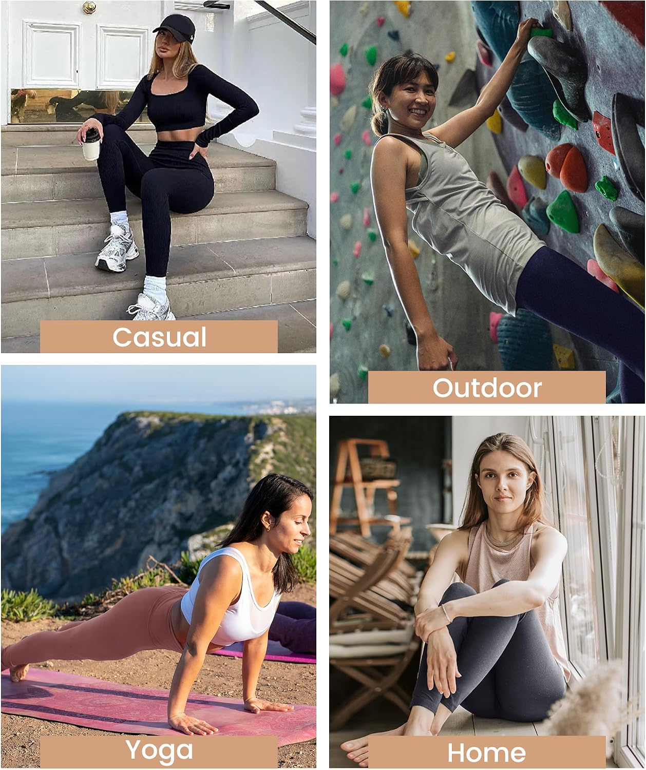 Detalle 1 de NexiEpoch Women's Capri Leggings, 4-Pack