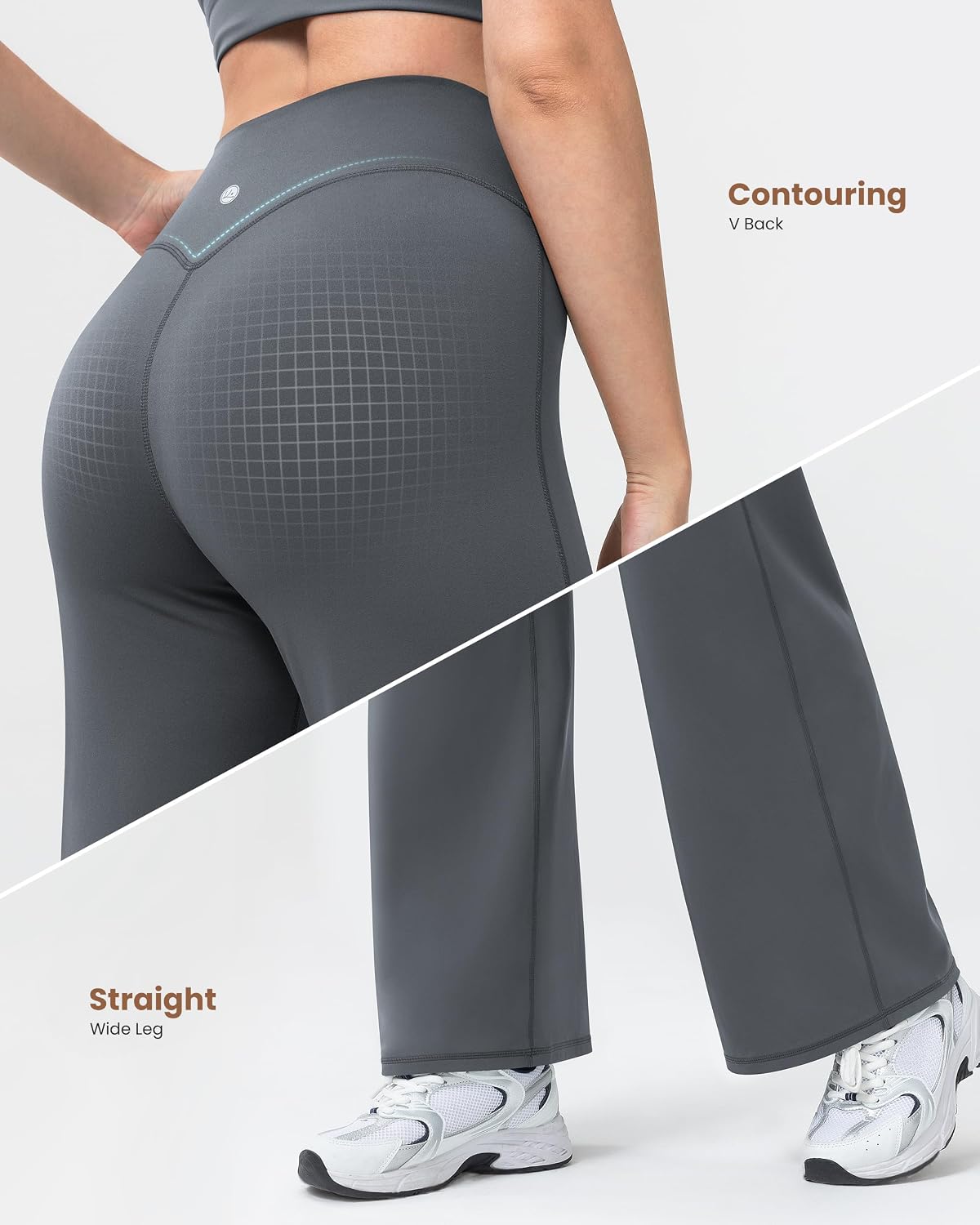 Detalle 1 de Queenie Ke 31" Wide-Leg Yoga Pants, High-Rise with V-Back