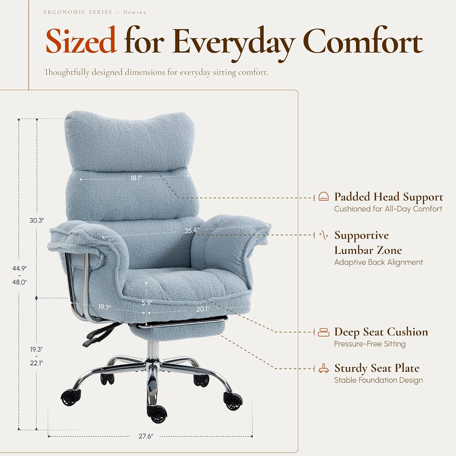 Detalle de Dowinx Office Chair with Teddy Fleece