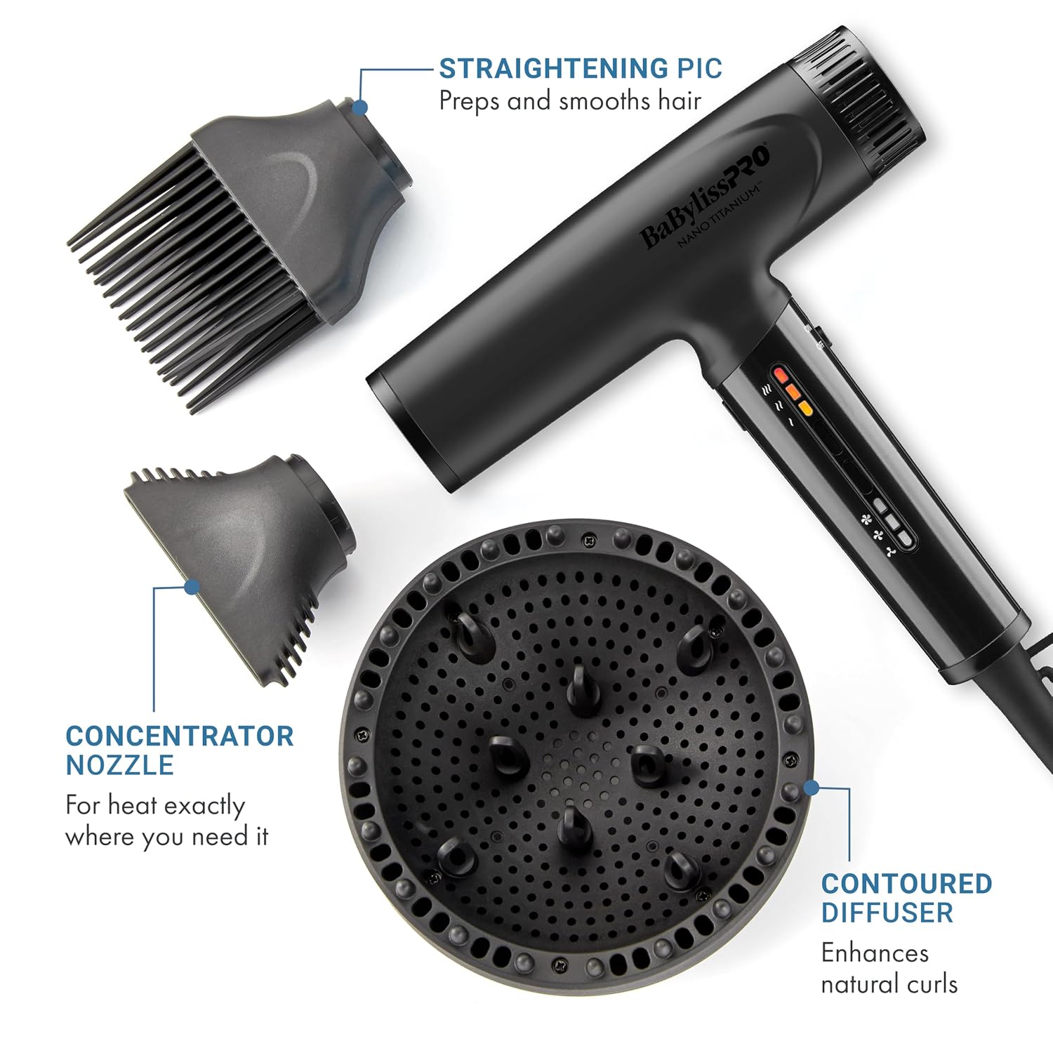 Thumbnail 3 de BaBylissPRO Nano Titanium 1400W Hair Dryer