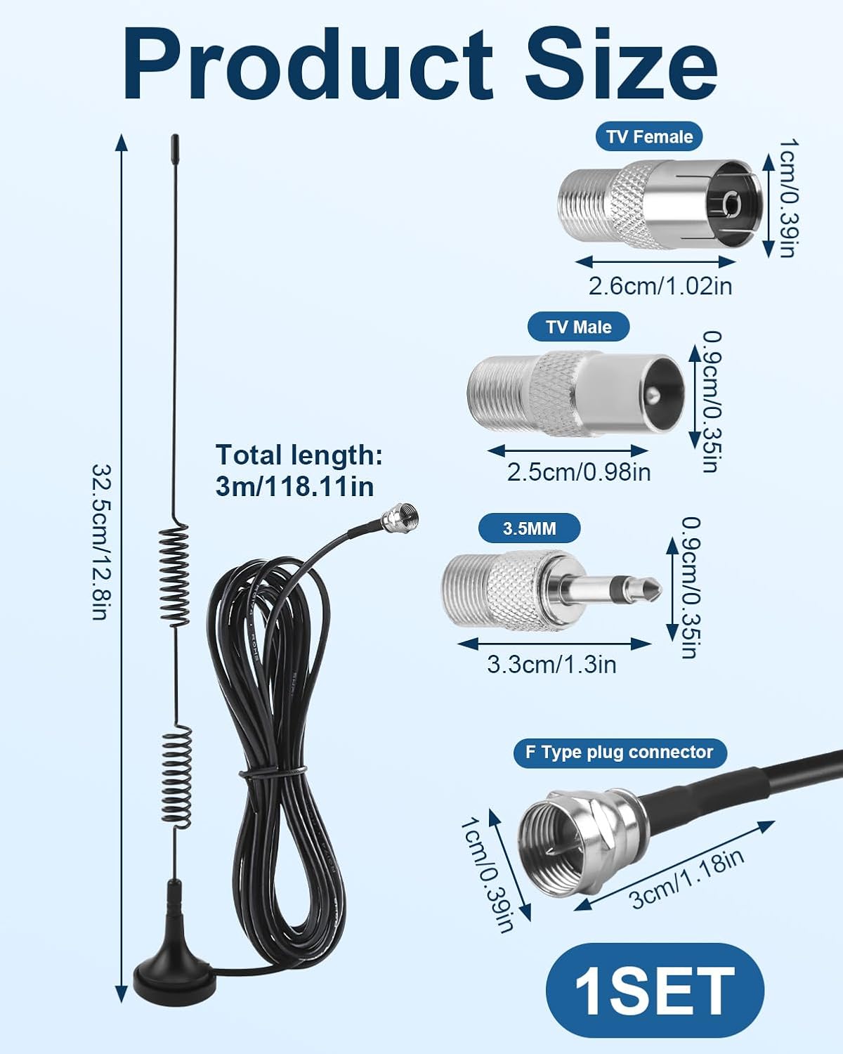 Thumbnail 1 de DAB Radio Aerial for HIFI System: Indoor FM/DAB Aerial with 3m Cable and Magnetic Base
