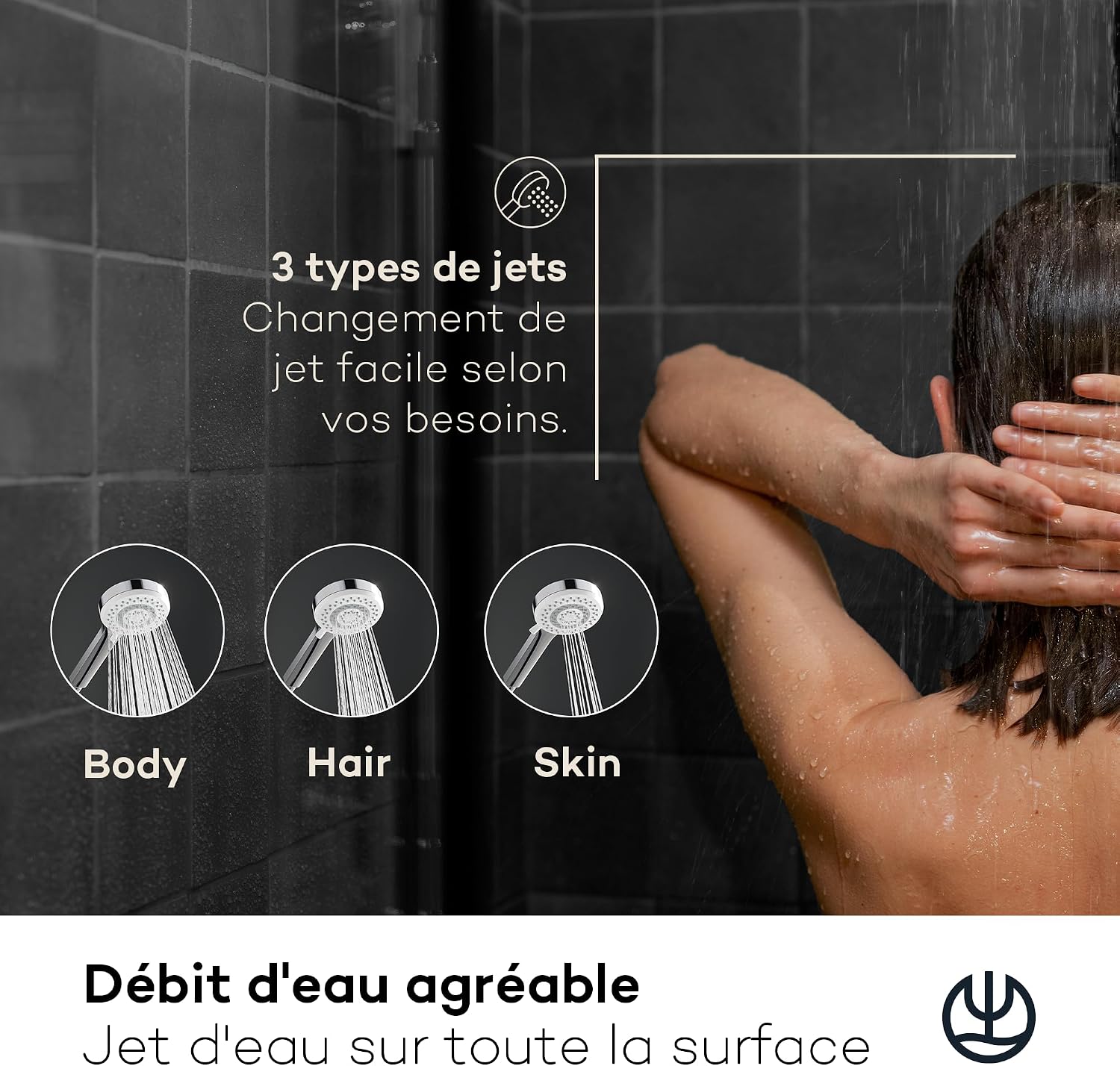 Thumbnail 2 de KLUDI-X1 Douchette anti-calcaire à jets multiples – économie d’eau et finition chromée