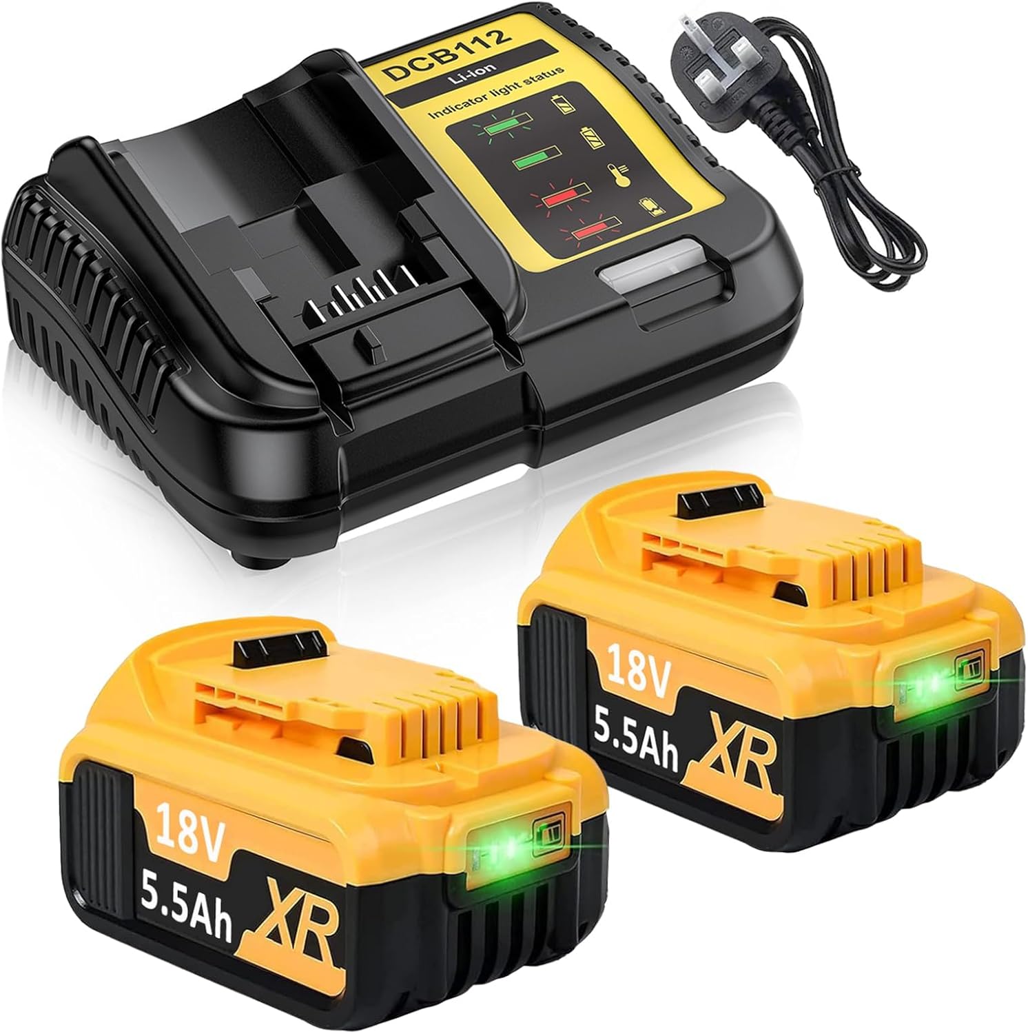 Thumbnail 6 de 2x 18V replacement batteries for DeWalt 18V (DCB182/184/200 series and more)