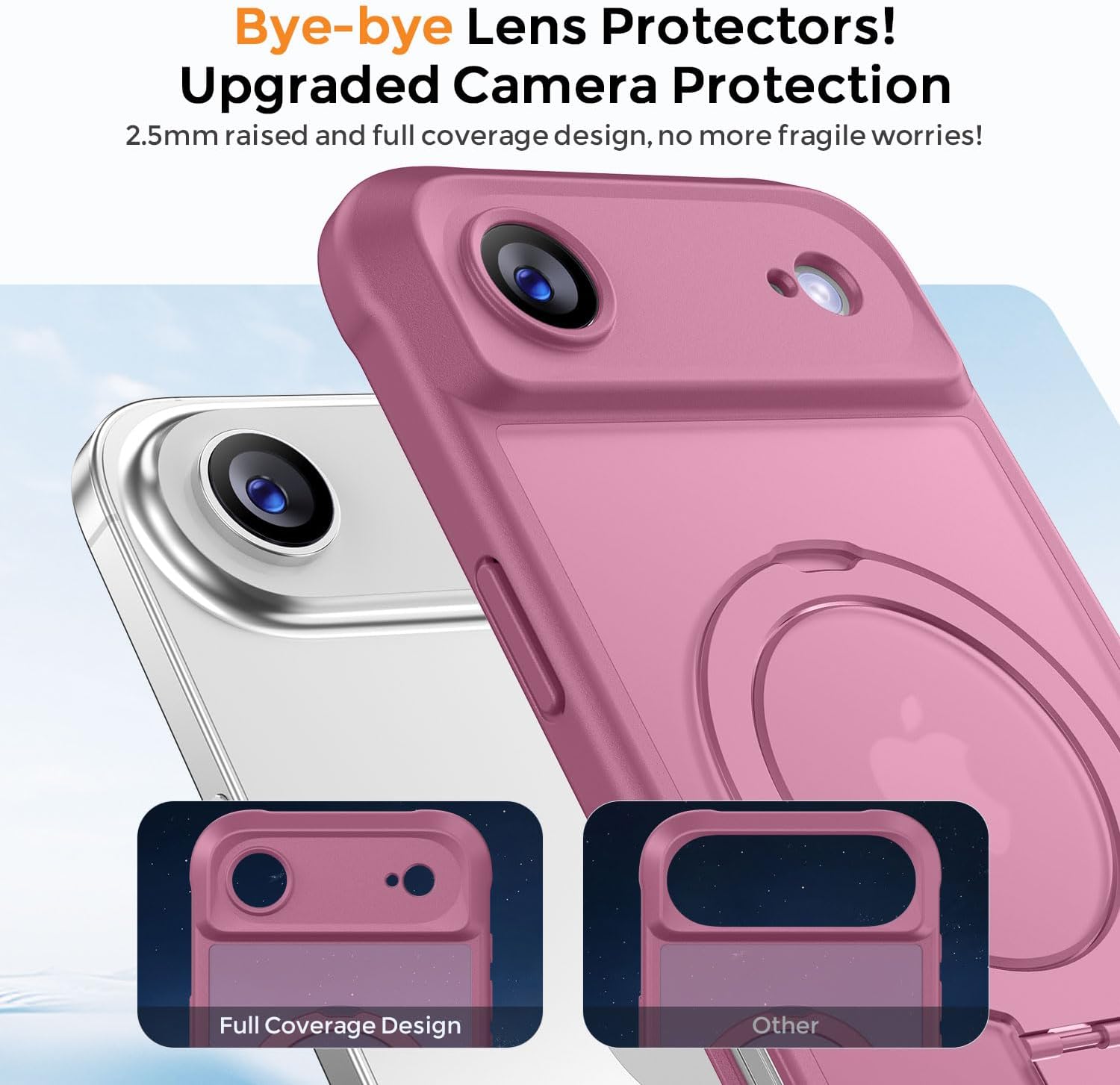 Detalle de MOCCA Design for iPhone 17 Pro Case with MagSafe, Invisible Magnetic Ring Stand & Military Drop Protection (Lavender Purple)