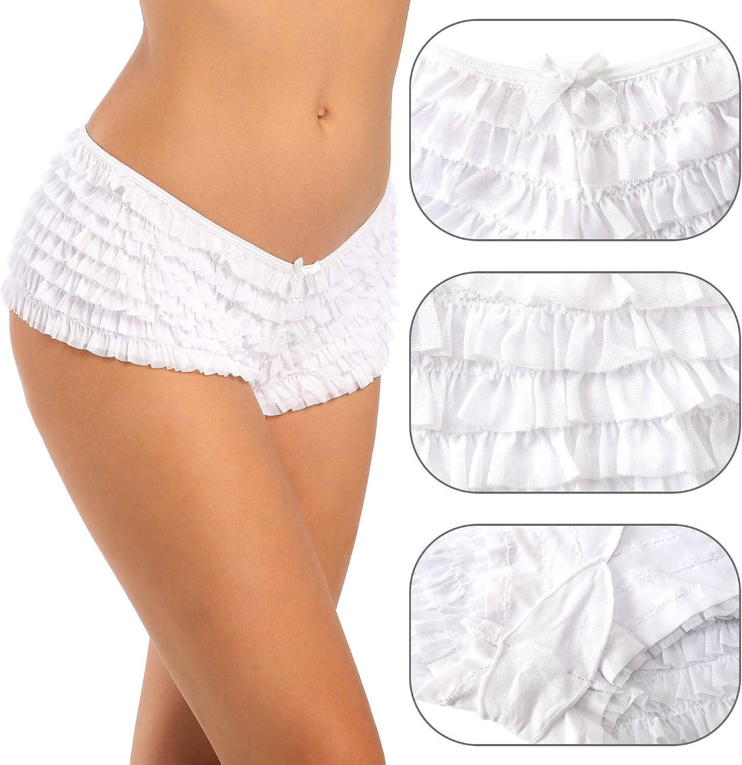 Thumbnail 2 de SHARICCA CR26059 Ruffle Boyshort Panties in Stretch Polyamide-Blend Fabric