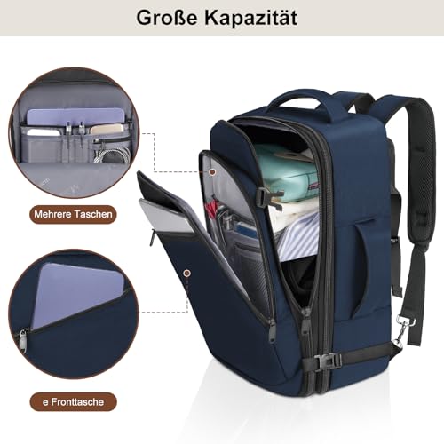 Thumbnail 5 de MATEIN Mochila de viaje para cabina expandible 40x30x20 cm (40x30x25 cm expandida) para Vueling