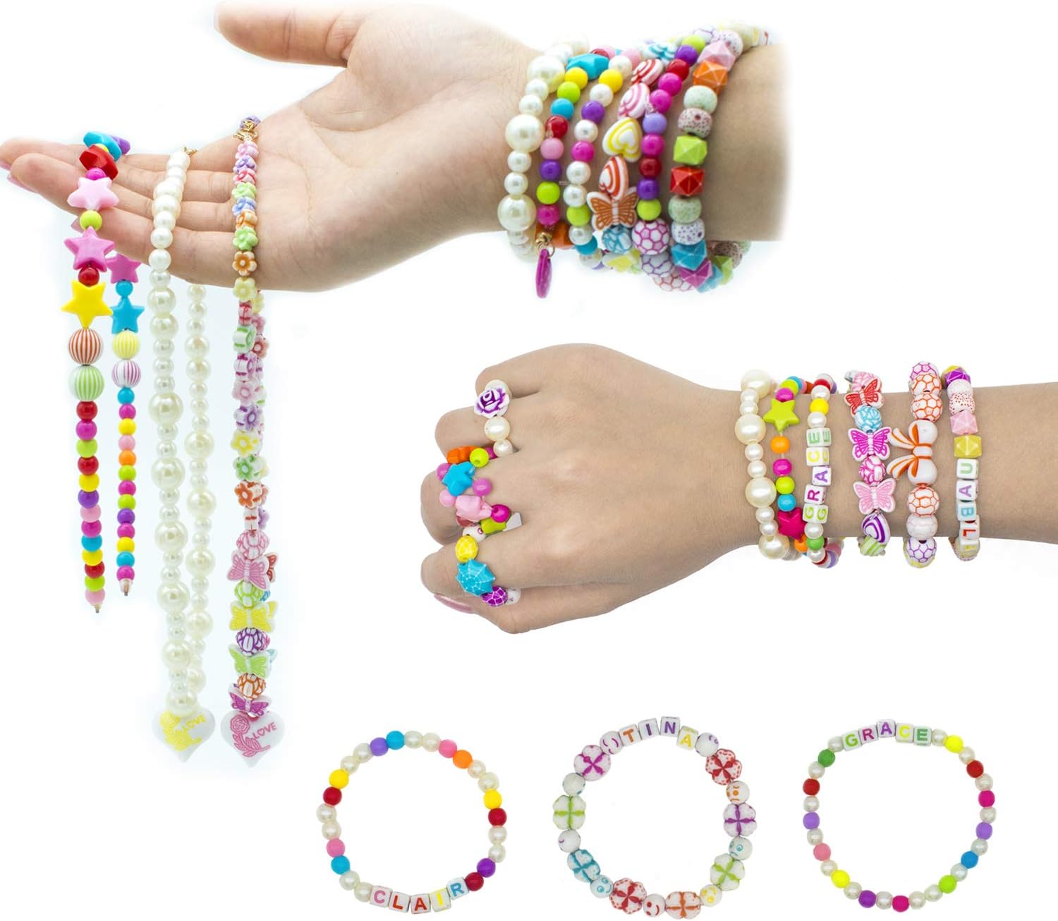 Thumbnail 4 de WONDERFORU Children DIY Beads Kit for Friendship Bracelets, Necklaces & Hairbands (24 colours)