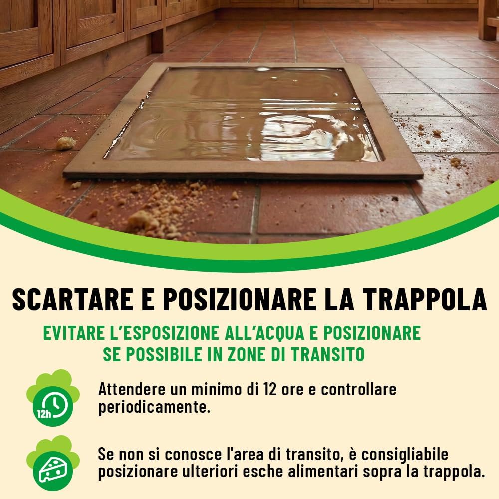 Detalle de Bioexxe Tavoletta adesiva per topi con aroma alimentare: 4 trappole ad alta tenuta per uso interno ed esterno