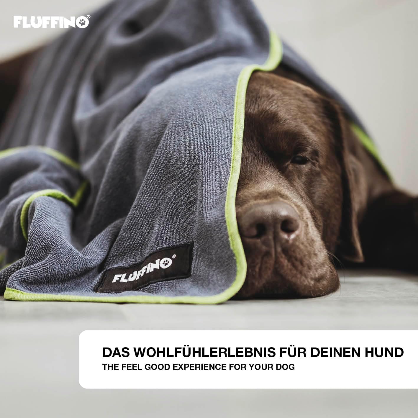 Detalle de FLUFFINO Hundehandtuch 4er Set – extra saugfähig, weich und praktisch in zwei Größen
