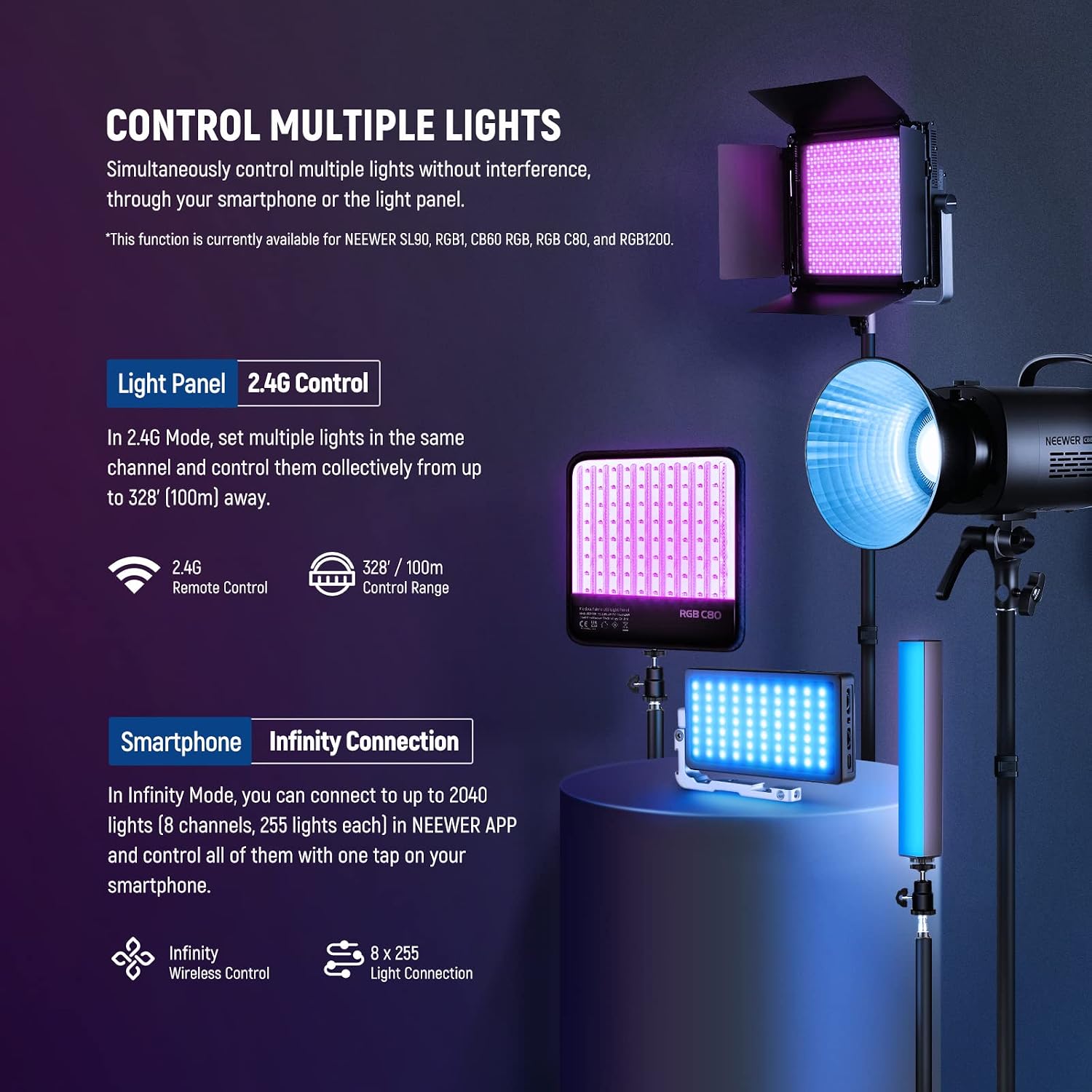 Thumbnail 5 de Neewer RGB1200 60W RGB LED Video Light