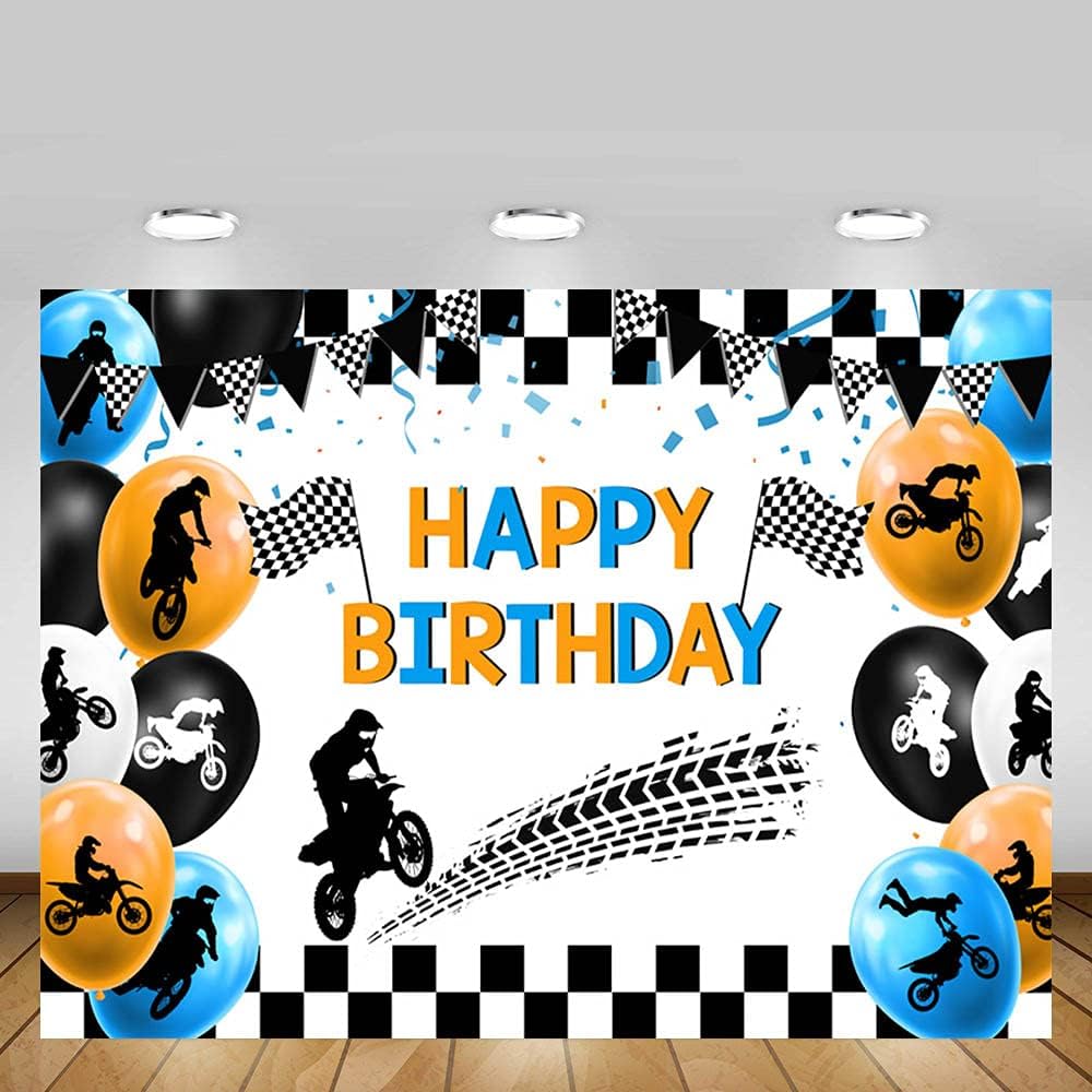 Thumbnail 3 de MEHOFOND 7x5ft Motocross Birthday Backdrop