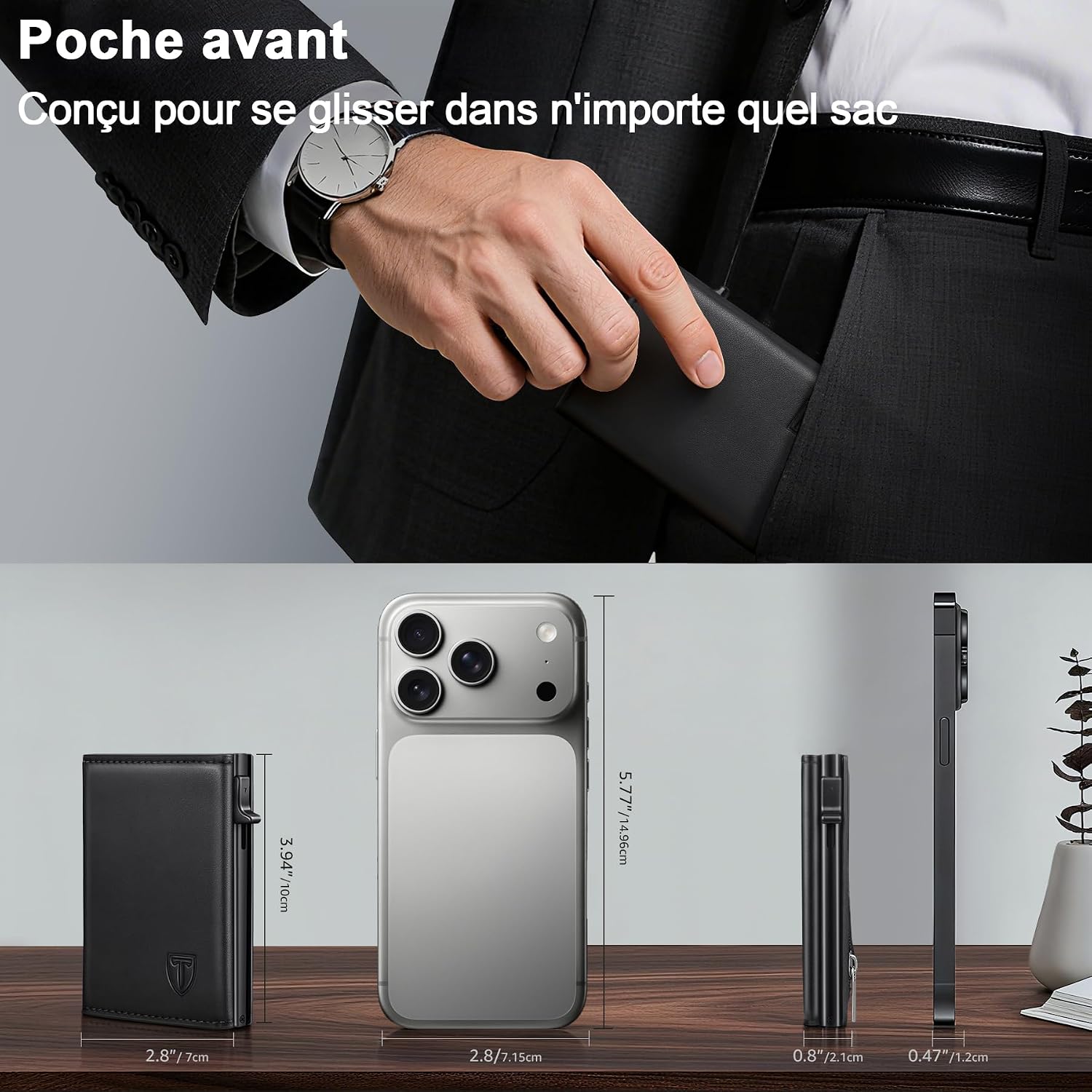 Thumbnail 1 de TENBST Portefeuille cuir 8 cartes 👛