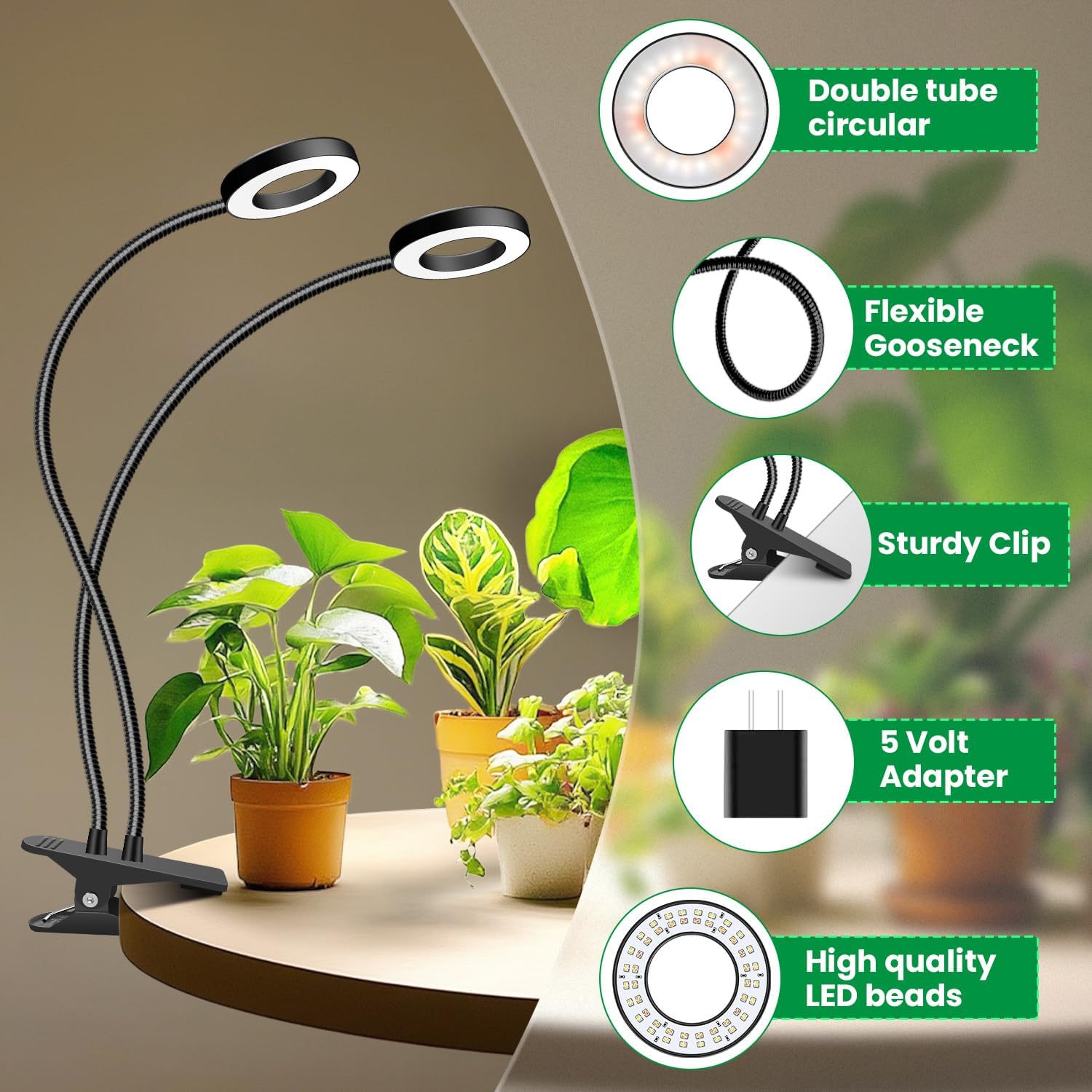 Thumbnail 3 de Eurbolan Small Halo LED Grow Light 96 LEDs