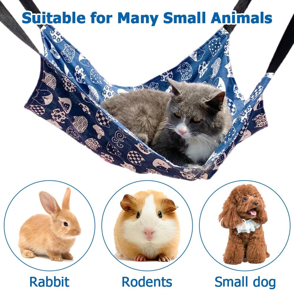 Detalle de Cat Hammock Bed 2PCS: Breathable Hanging Pet Bed with 4 Hooks