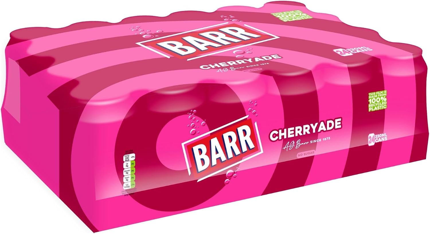 Thumbnail 1 de Barr Cherryade Zero Sugar Sparkling Soft Drink – 24 x 330ml Cans