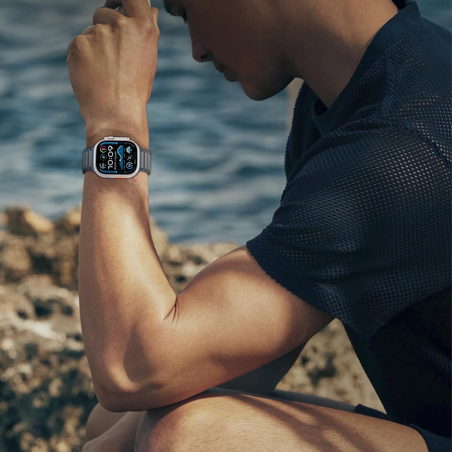 Thumbnail 1 de Sport Straps for Apple Watch – Dual‑Tone Silicone Band (38/40/41/42mm & 42/44/45/49mm) for Series 2–10 and Ultra 2